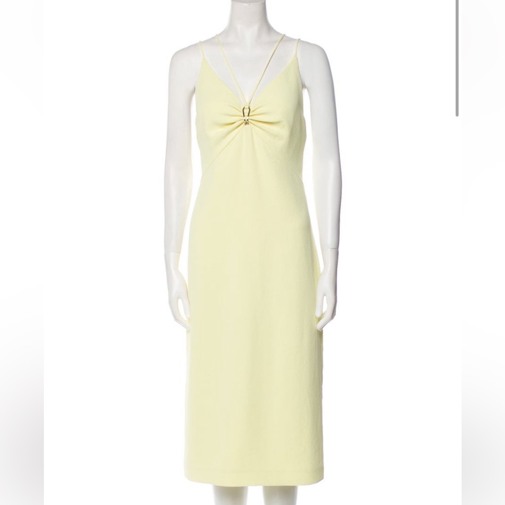 Dion Lee Light Yellow Asymmetrical Dress